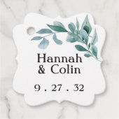 Eucalyptus Greenery Lijst Green Blue White Fancy Bedankjes Labels (Voorkant)