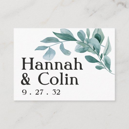 Eucalyptus Greenery Lijst Green Blue White Web QR Informatiekaartje (Achterkant)