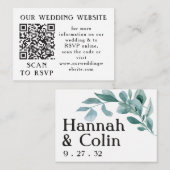 Eucalyptus Greenery Lijst Green Blue White Web QR Informatiekaartje (Voorkant / Achterkant)