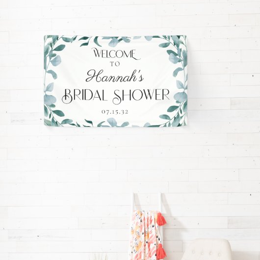 Eucalyptus Greenery Lijst Green Shower Welkom Spandoek (Insitu)