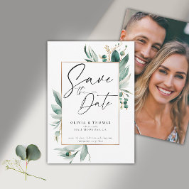 Eucalyptus Greenery Lijst Moderne foto bruiloft Save The Date