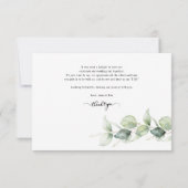 Eucalyptus Greenery Love Heart Calligraphy Wedding Bedankkaart (Achterkant)