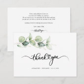 Eucalyptus Greenery Love Heart Calligraphy Wedding Bedankkaart (Voorkant / Achterkant)