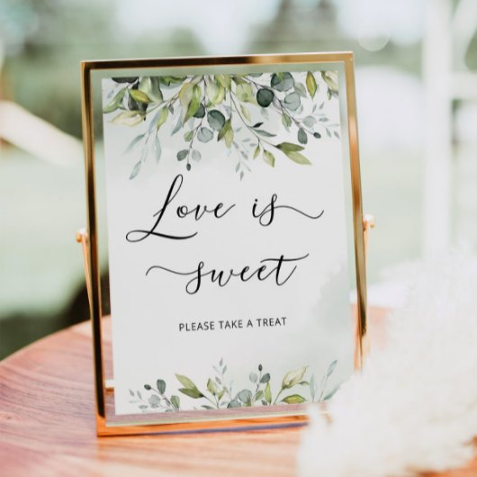 Eucalyptus greenery Love is zoete Poster