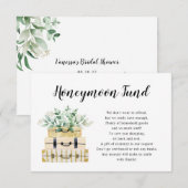 Eucalyptus Greenery Luggage Honeymoon Kaart (Voorkant / Achterkant)