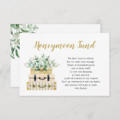 Eucalyptus Greenery Luggage Honeymoon Kaart (Voorkant / Achterkant)