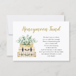 Eucalyptus Greenery Luggage Honeymoon Kaart