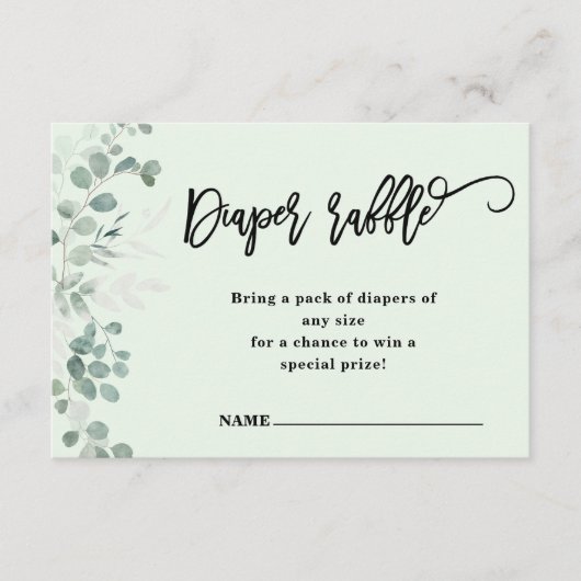 Eucalyptus Greenery | Luierscheur | Baby Shower Informatiekaartje (Voorkant)