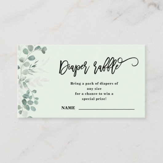 Eucalyptus Greenery | Luierscheur | Baby Shower Informatiekaartje (Voorkant)