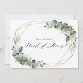 Eucalyptus Greenery Maid of Honor Invitation Kaart (Voorkant)