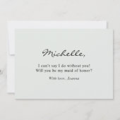 Eucalyptus Greenery Maid of Honor Invitation Kaart (Achterkant)