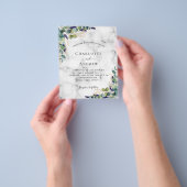 Eucalyptus greenery marble bruiloft flyer (Hand)