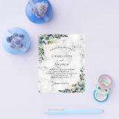 Eucalyptus greenery marble bruiloft flyer (Enkel)