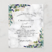 Eucalyptus greenery marble bruiloft flyer (Voorkant)