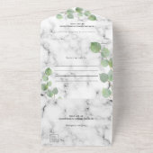 Eucalyptus greenery marmer bruiloft all in one uitnodiging (Buitenkant)