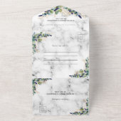 Eucalyptus greenery marmer bruiloft all in one uitnodiging (Buitenkant)