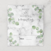 Eucalyptus greenery marmer bruiloft plaatskaartje (Buitenkant ongevouwen)