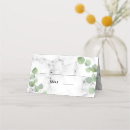 Eucalyptus greenery marmer bruiloft plaatskaartje