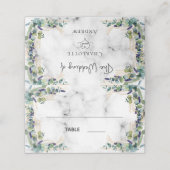 Eucalyptus greenery marmer noemt bruiloft plaatskaartje (Buitenkant ongevouwen)