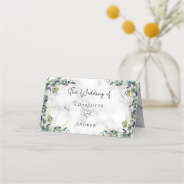 Eucalyptus greenery marmer noemt bruiloft plaatskaartje