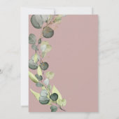 Eucalyptus Greenery Mauve Roze bruiloft Kaart (Achterkant)