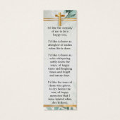 Eucalyptus Greenery Memorial Funeral Bladwijzer Mini Visitekaartjes (Achterkant)