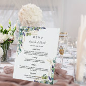 Eucalyptus greenery-menu reclamebord met voetstuk