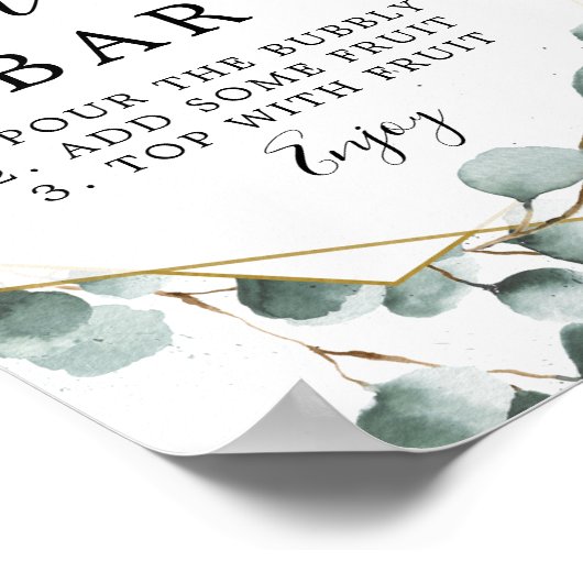 Eucalyptus Greenery Mimosa Bar Sign Poster (Hoek)