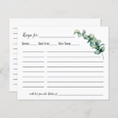 Eucalyptus Greenery Minimalist Recipcard (Voorkant / Achterkant)