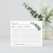 Eucalyptus Greenery Minimalist Recipcard (Staand voorkant)