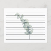 Eucalyptus Greenery Minimalist Recipcard (Achterkant)