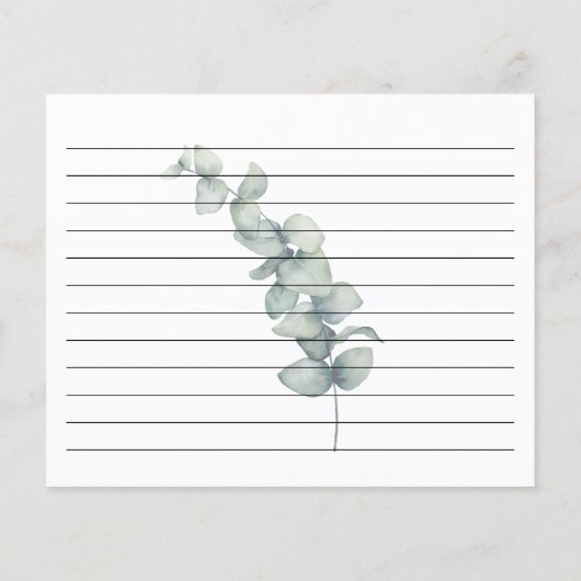 Eucalyptus Greenery Minimalist Recipcard (Achterkant)