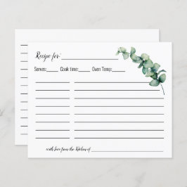 Eucalyptus Greenery Minimalist Recipcard