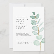 Eucalyptus Greenery Minimalist Weddenschap