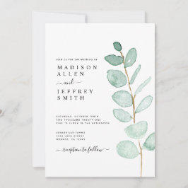 Eucalyptus Greenery Minimalist Weddenschap Aankondiging