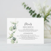Eucalyptus Greenery Minimalist Weddenschap Informatiekaartje (Staand voorkant)