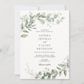 Eucalyptus Greenery Minimalist Weddenschap Kaart (Voorkant)