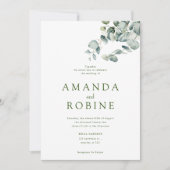 Eucalyptus Greenery Minimalist Weddenschap Kaart (Voorkant)