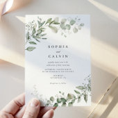 Eucalyptus Greenery Minimalist Weddenschap Kaart