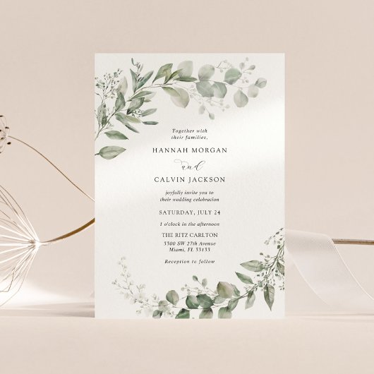 Eucalyptus Greenery Minimalist Weddenschap Kaart