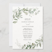 Eucalyptus Greenery Minimalist Weddenschap Kaart (Voorkant)