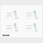 Eucalyptus Greenery Minimalist Weddenschap Rechthoekige Sticker (Vel)