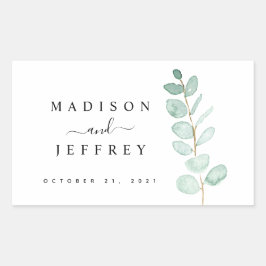Eucalyptus Greenery Minimalist Weddenschap Rechthoekige Sticker