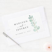 Eucalyptus Greenery Minimalist Weddenschap Rechthoekige Sticker (Envelop)