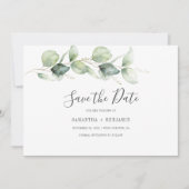 Eucalyptus Greenery Minimalist Weddenschap Save The Date (Voorkant)