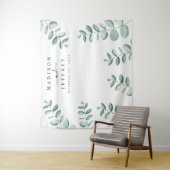 Eucalyptus Greenery Minimalist Weddenschap Wandkleed (In situ)