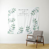 Eucalyptus Greenery Minimalist Weddenschap Wandkleed (In Situ (horizontaal))