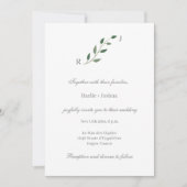 Eucalyptus Greenery Minimalist White Gray Wedding Kaart (Voorkant)