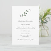 Eucalyptus Greenery Minimalist White Gray Wedding Kaart (Staand voorkant)