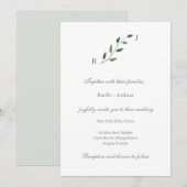 Eucalyptus Greenery Minimalist White Gray Wedding Kaart (Voorkant / Achterkant)